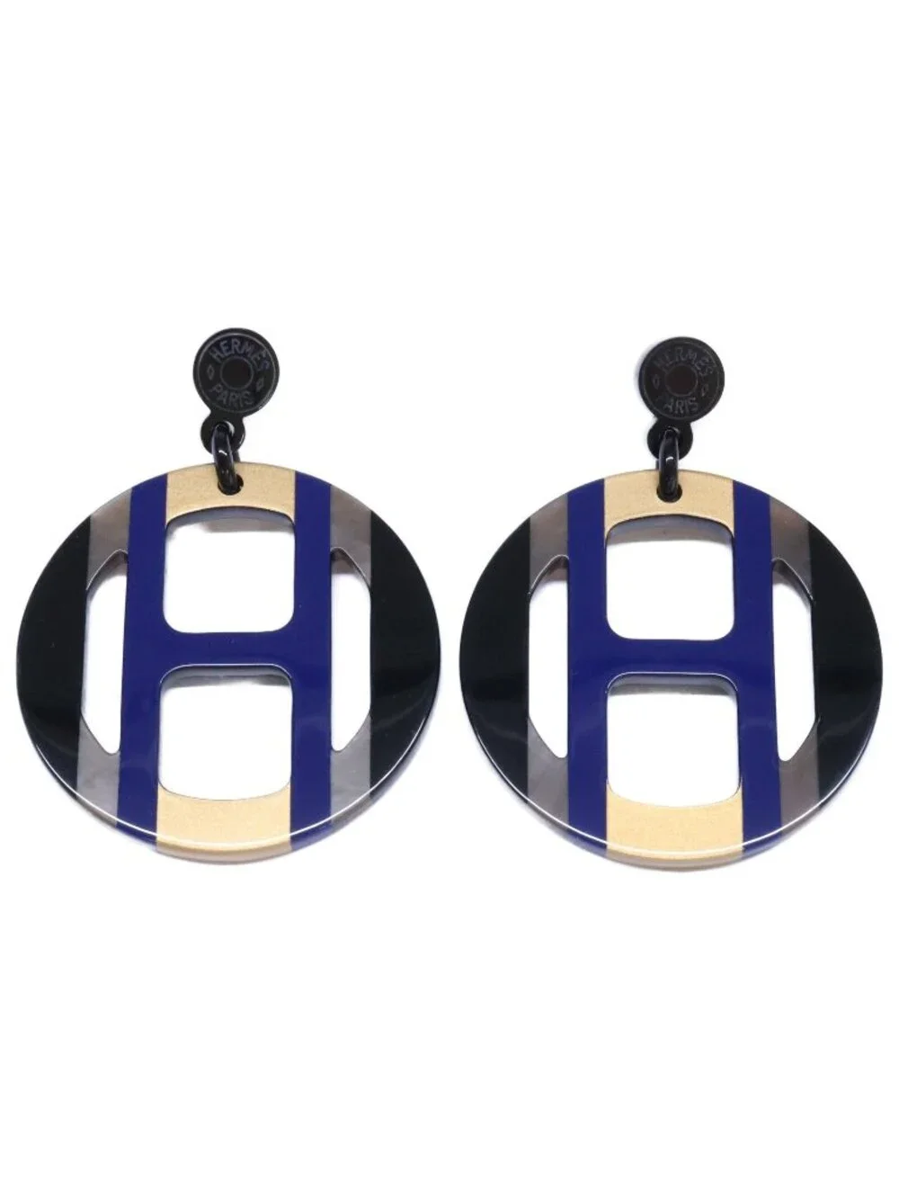 Hermes Equipe Earring Navy